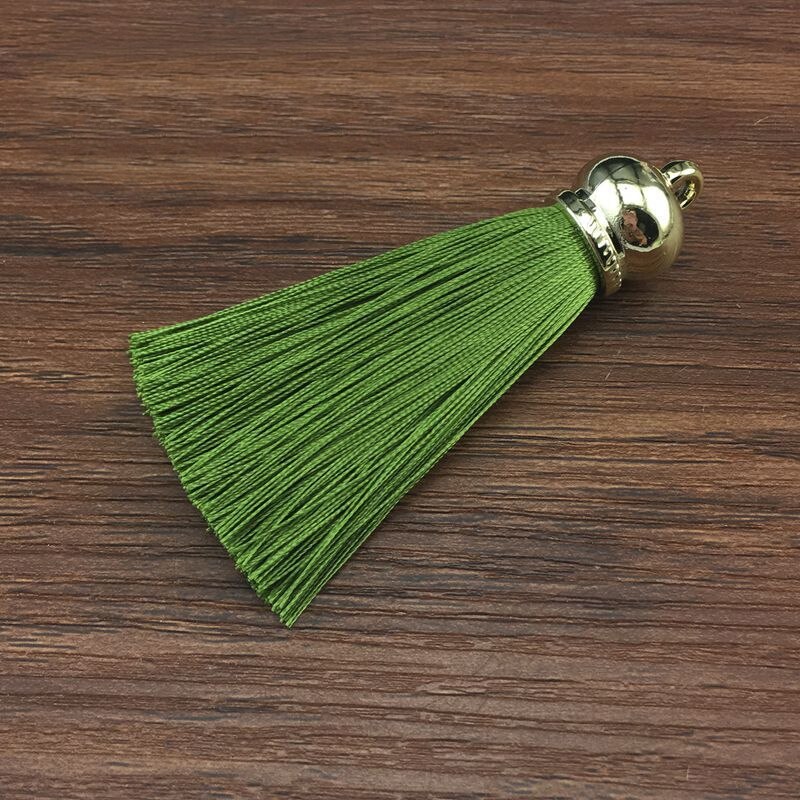 1 Uds. Pendientes borlas de seda colgantes para manualidades, tapas de extremo de plata, cepillo de borlas para DIY, accesorios para fabricación de joyas
