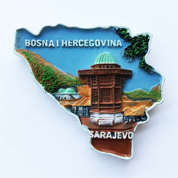 Bosnien og hercegovina magnet køleskab indretning mostar sarajevo milepæl naturskøn sted kulturel turisme souvenirs magnet ideer