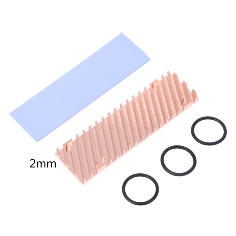 Juego de disipador de calor de disco duro de estado sólido de cobre puro, 70x20x1,5/2/3/4/6mm, alta conductividad térmica, disipador de calor delgado de alta velocidad: 2mm