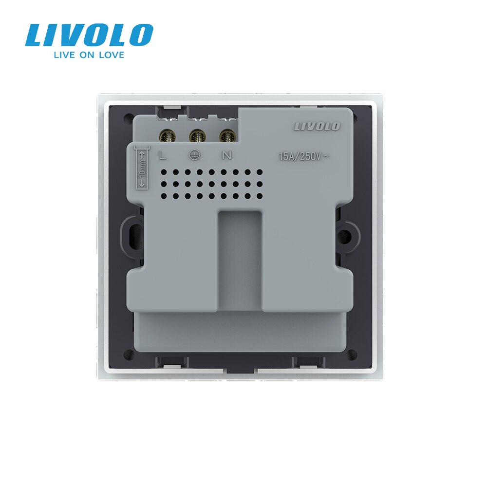 Livolo UK standard 15A Wall Power Socket, Touch Function Control, Ground Wires Link, 220-250V, Remote Control