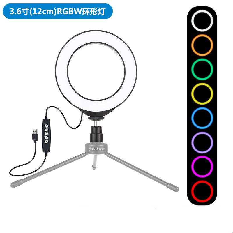 Led Ring Licht Studio Foto Video Dimbare Lamp Statief Stand Led Licht Invullen Camera Selfie Telefoon: 12cm black 02