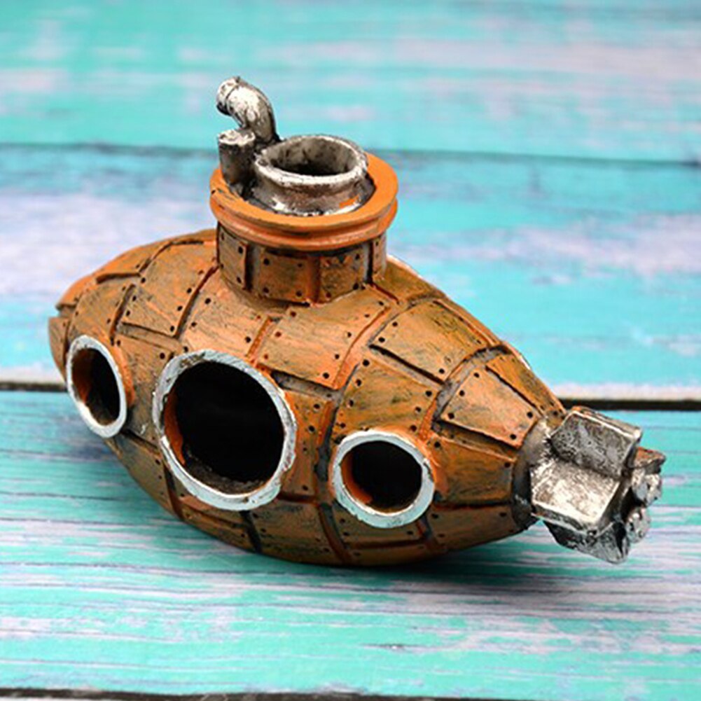 Fish Tank Resin Submarine Decoration Small Fish Hiding House Landscape Submarine Breeding Tank Ornaments Aquarium Supplies