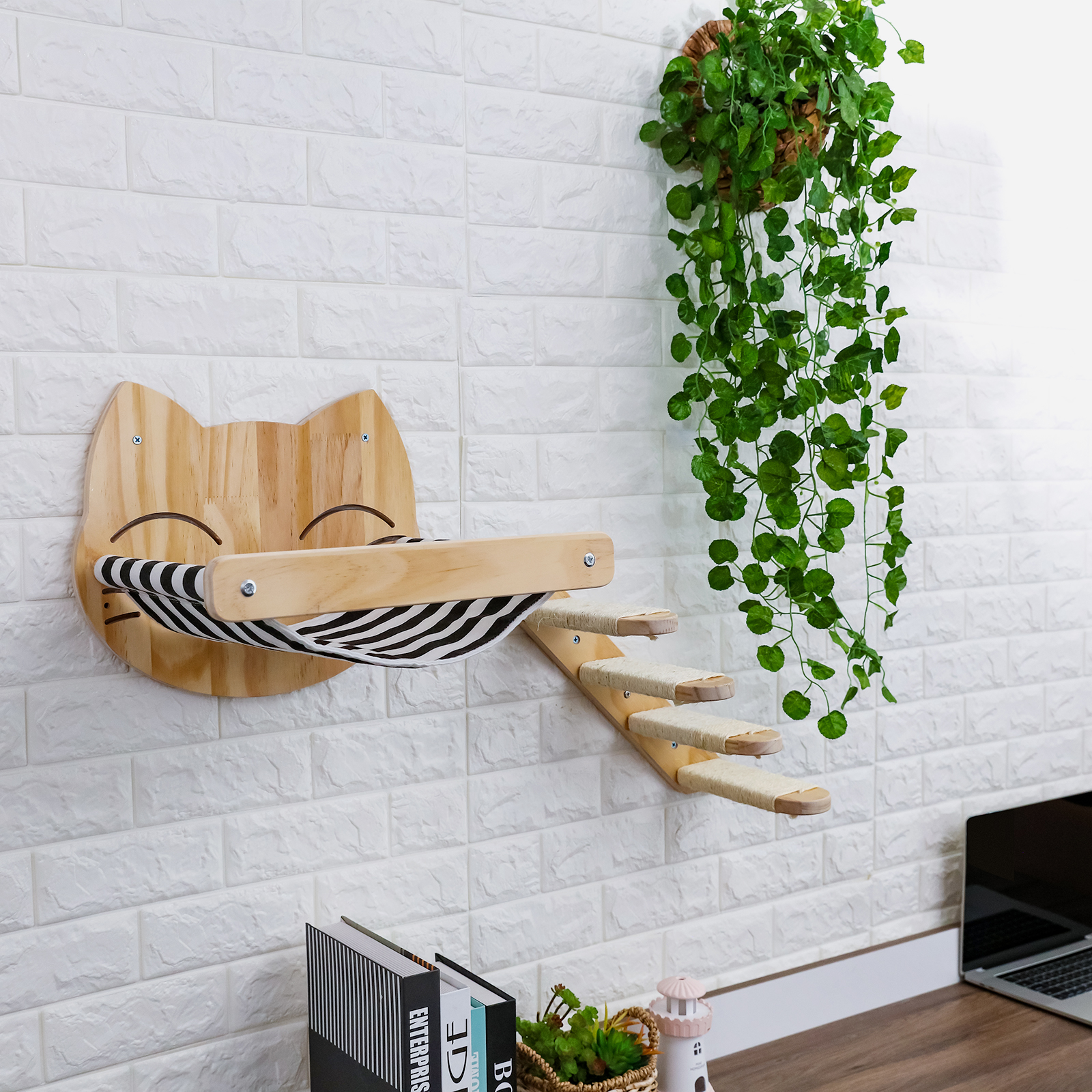 Hamac mural pour chat, meubles pour animaux de compagnie, ensemble d'étagères murales pour chaton, perche pour chat, poste d'escalade à gratter en bois, jouet pour maison d'arbre pour chat
