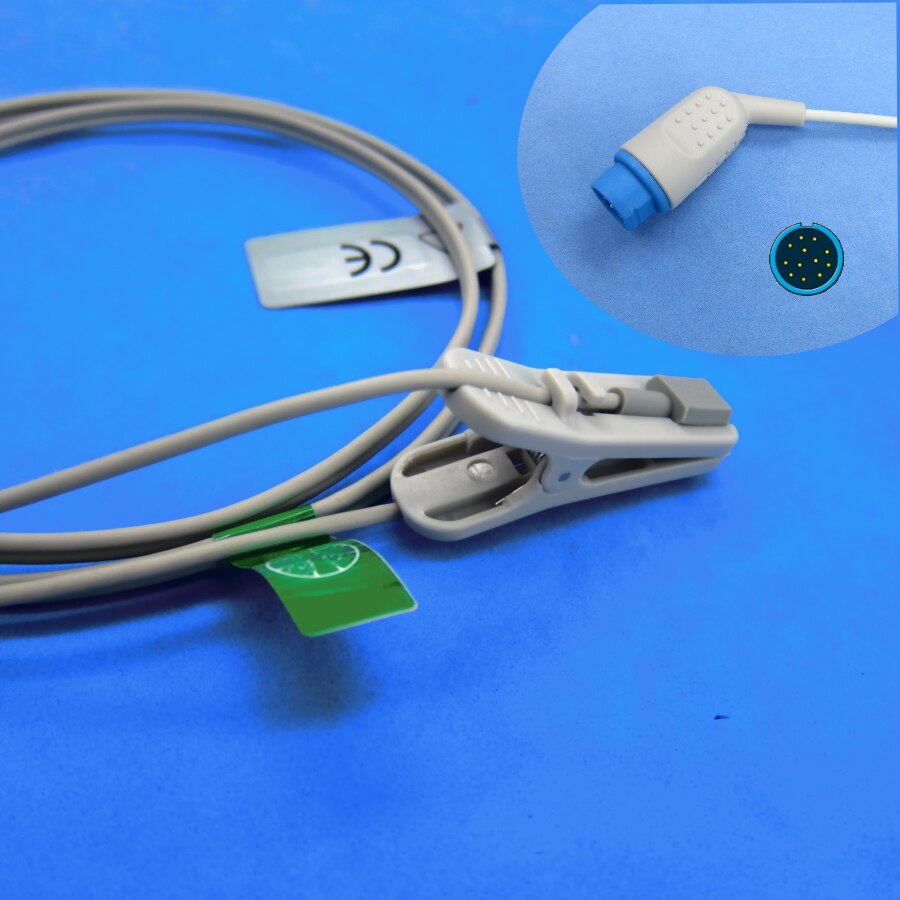Lange Kabel Awt Volwassen Vinger Clip Spo2 Sensor Voor Mindray PM5000 PM6000 Patiënt Monitor: Adult ear clip