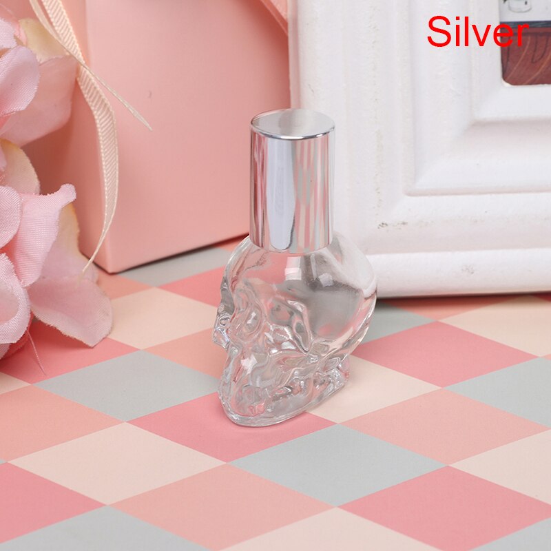 Mini Essentiële Olie Stalen Roller Glazen Parfumflesjes Goud Zilver Zwart Reiziger Lege Hervulbare Flessen Opslag Container: Zilver