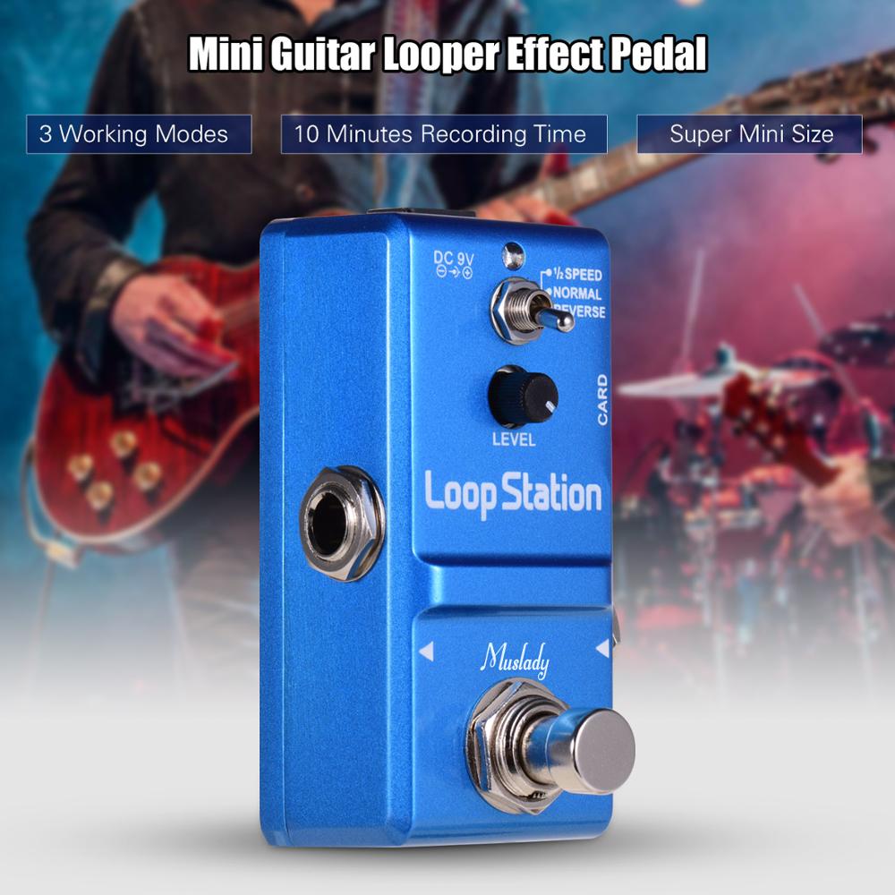 Muslady loop station mini gitaar looper effectpedaal 10 minuten opnametijd 3 werkmodi true bypass volledig metalen behuizing met