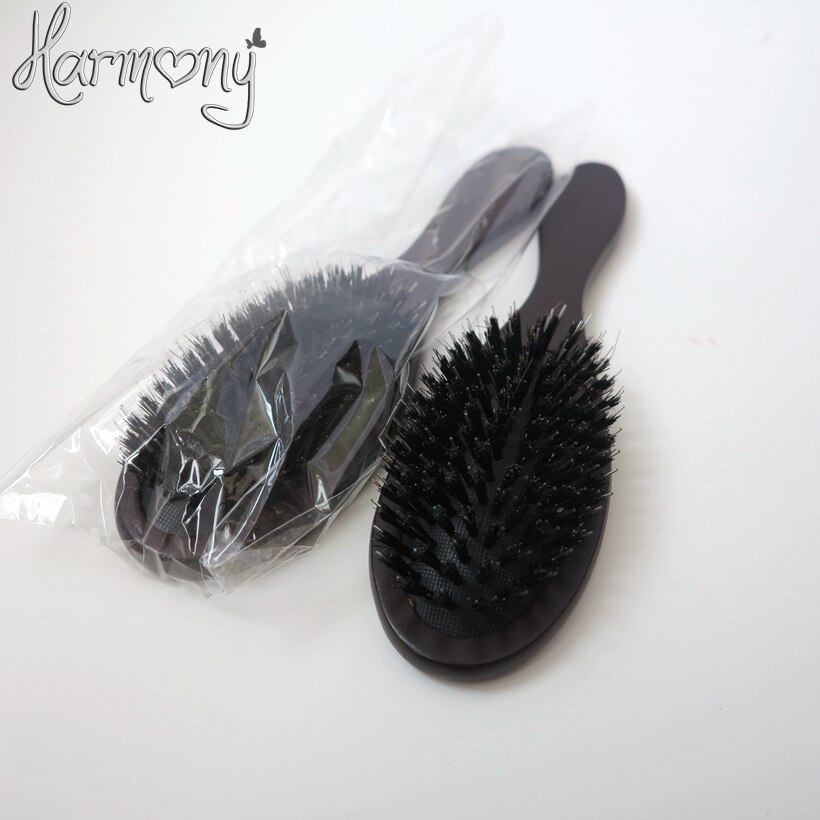 Cepillo de pelo antiestático, peine de remo, escova de pelo, brosse a cheveur, cepillo de cerdas de jabalí real, 1 ud.: dark brown color