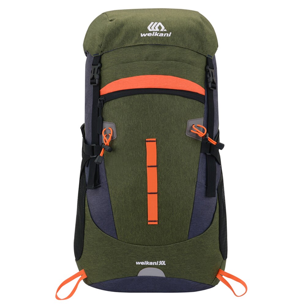 Vandtæt 50 l udendørs sports rygsæk bjergbestigning rygsæk stor kapacitet sports vest ultralet ridetaske til camping: Grøn