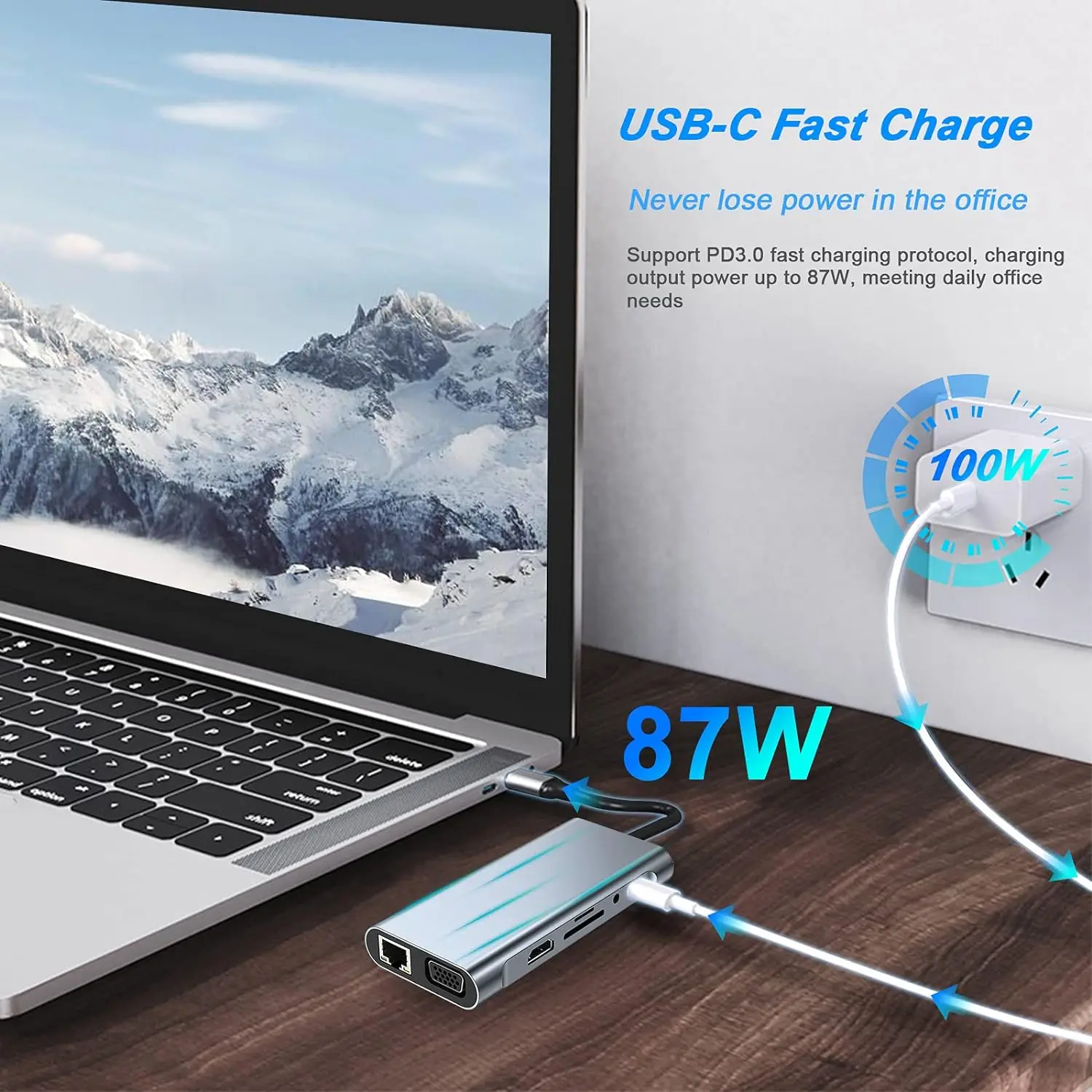 11 in 1 USB C Docking Stations USB C HUB Type C naar HDMI Adapter 4K USB 3.0 Splitter Adapter voor Laptop Macbook PC Accessoires