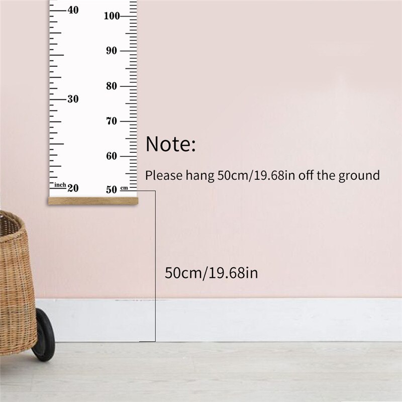 Wooden Wall Hanging Child Growth Ruler Stadiometer Removable Height Wall Stickers Baby Kids Room Nursery Growth Chart Home Decor