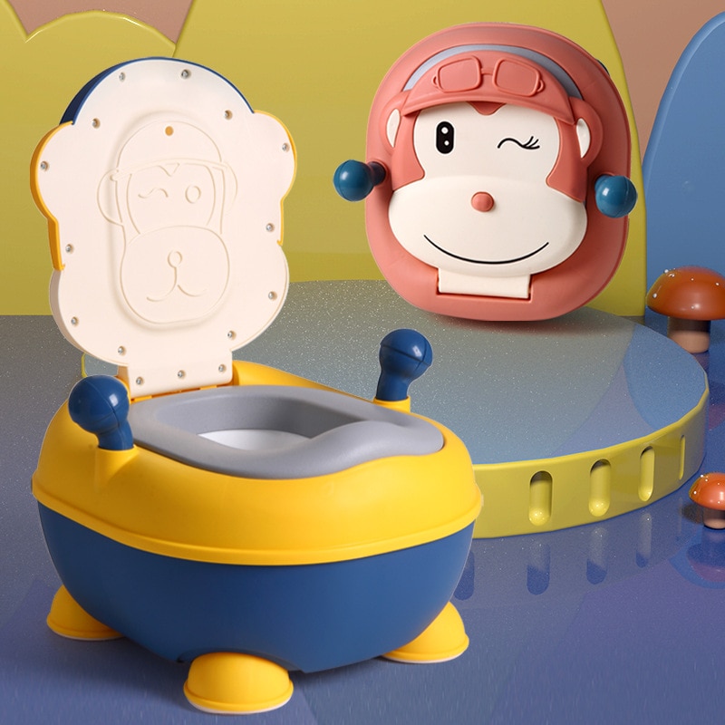 Baby Potty Chair Baby Toilet Seat Training Chair Seat Animal Monkey with Handles Baby Toilet Potty for Kids Boys and Girls