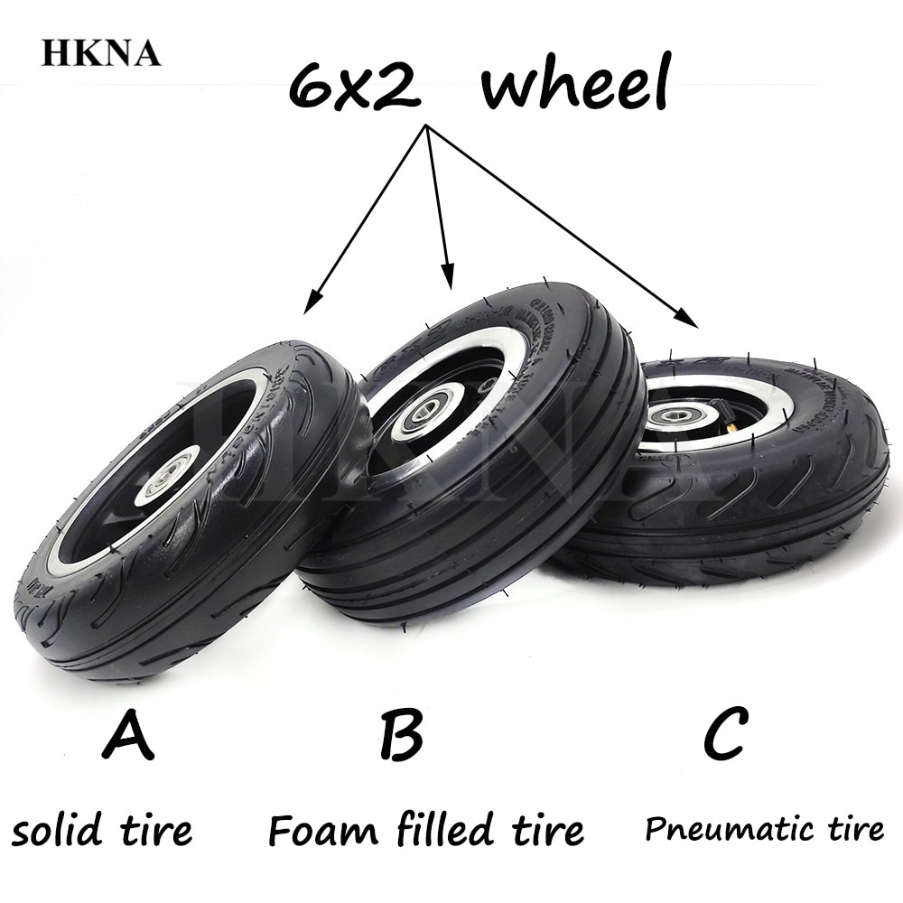 6 tommer 6 x 2 hjul pneumatisk indre rør ydre dæk solide dæk hjul til mini elektrisk scooter stol lastbil  f0 vognvogn