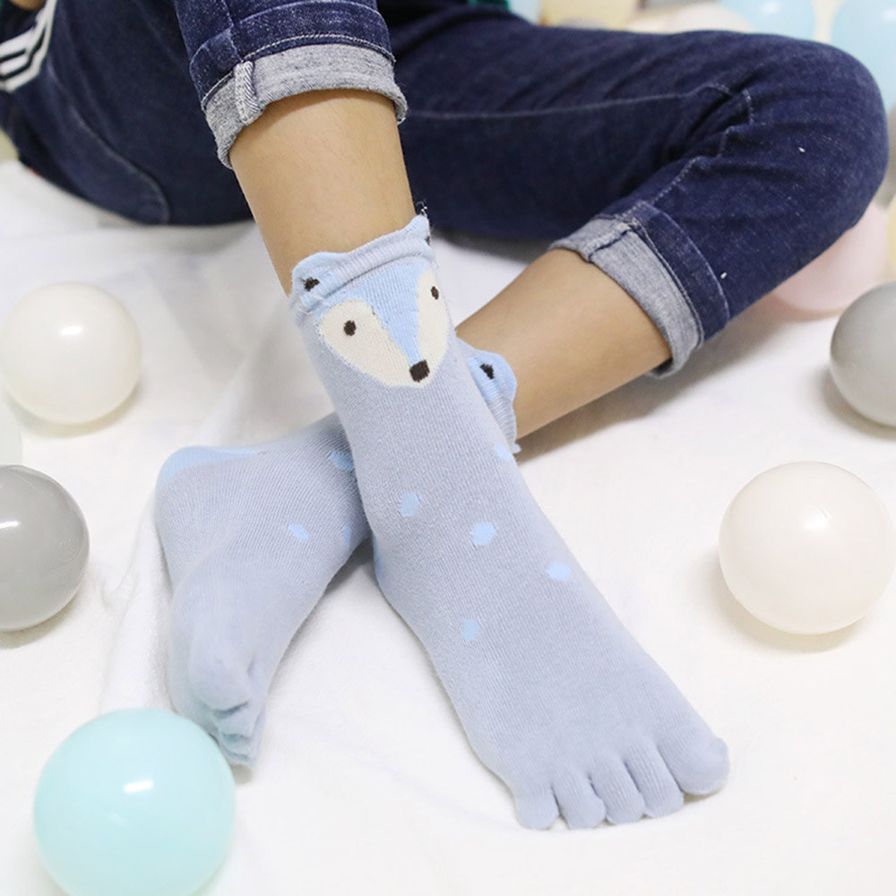 1Pair Children Animal Toe Socks Five Finger Toe Socks Cotton Breathable Polyester Spring Funny Socks #529