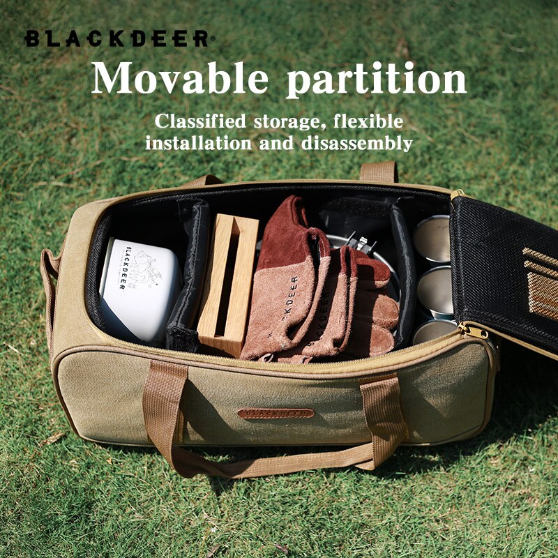 Blackdeer acampamento viagem portátil sacos de armazenamento separados transportar bagagem marrom sacos panelas tote grande fim de semana