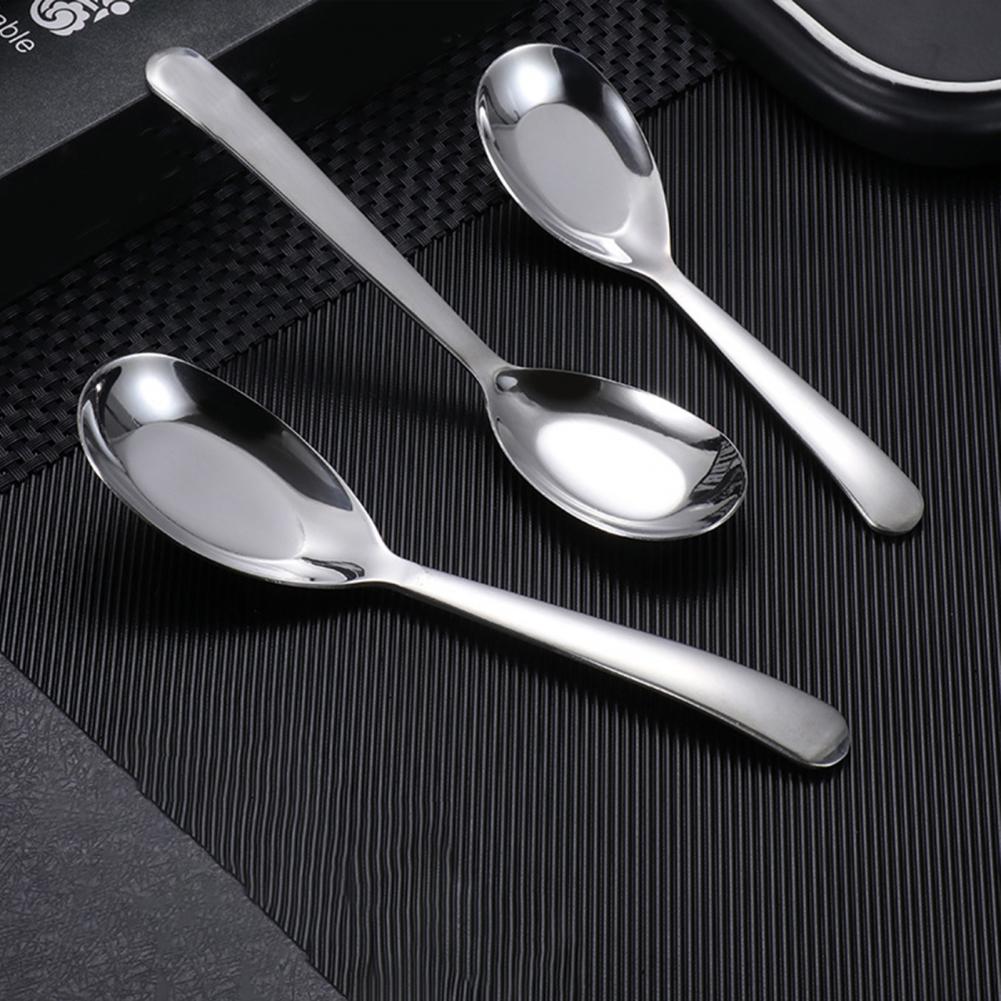 Soup Spoon Eco-friendly Rust-proof Stainless Steel Thickened Ice Cream Spoon Accessories for Home Stainless steel cutlery spoon