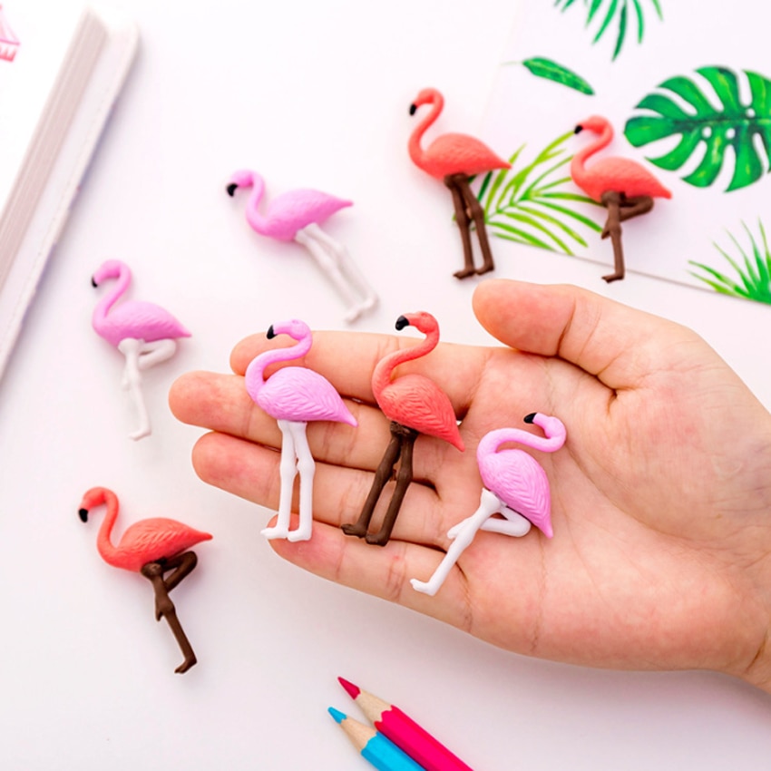 4 Stks/pak Novetly Kawaii Flamingo Vorm Potlood Gum Gummen Speelgoed Voor Kids School Kantoorbenodigdheden Briefpapier Decoratieve