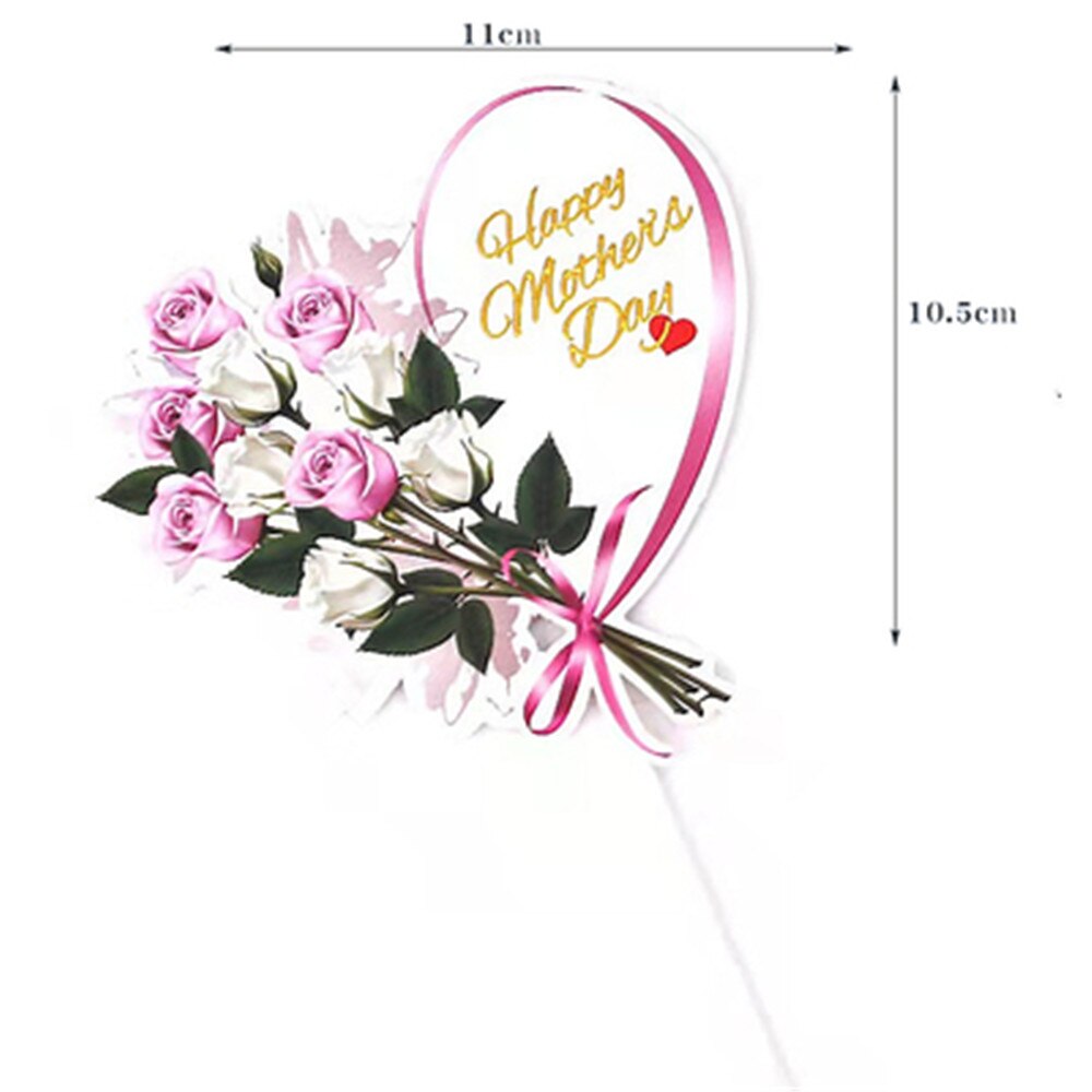 1pc wstążka bukiet kwiaty dzień matki urodziny ciasto włóż kartę narzędzie robić dekoracji ciast po pieczeniu włóż kartę prezent dla mamy kartę: styl 3