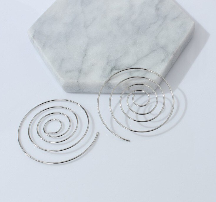 Boucles d'oreilles rondes en spirale, personnalité ethnique, boucles d'oreilles exagérées, tourbillon, équipement pour femmes, bijoux à la 5E385