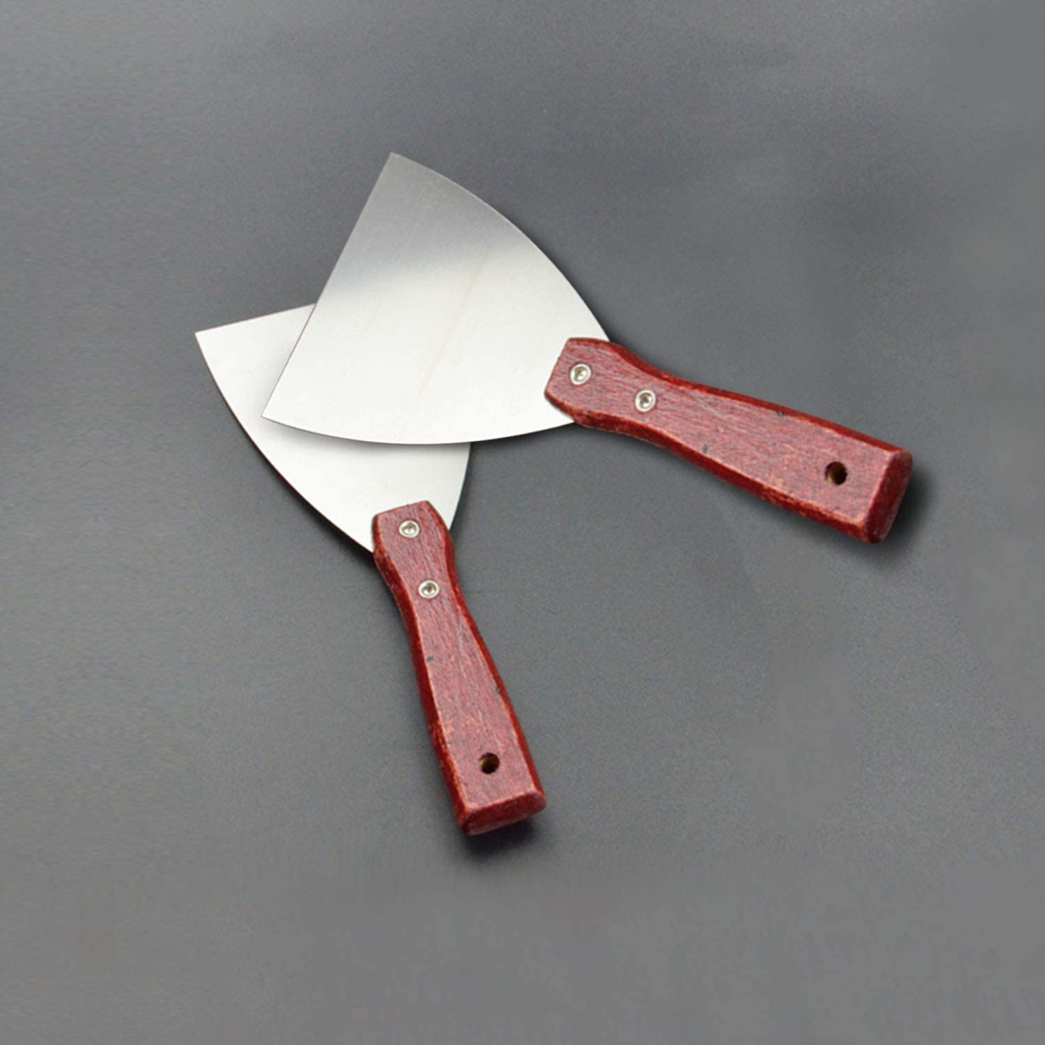 Grill Scraper Wooden Handle Stainless Steel Blade Slant Edge Grill Scraper Stainless Steel Spatula Spatula with Wooden Handles