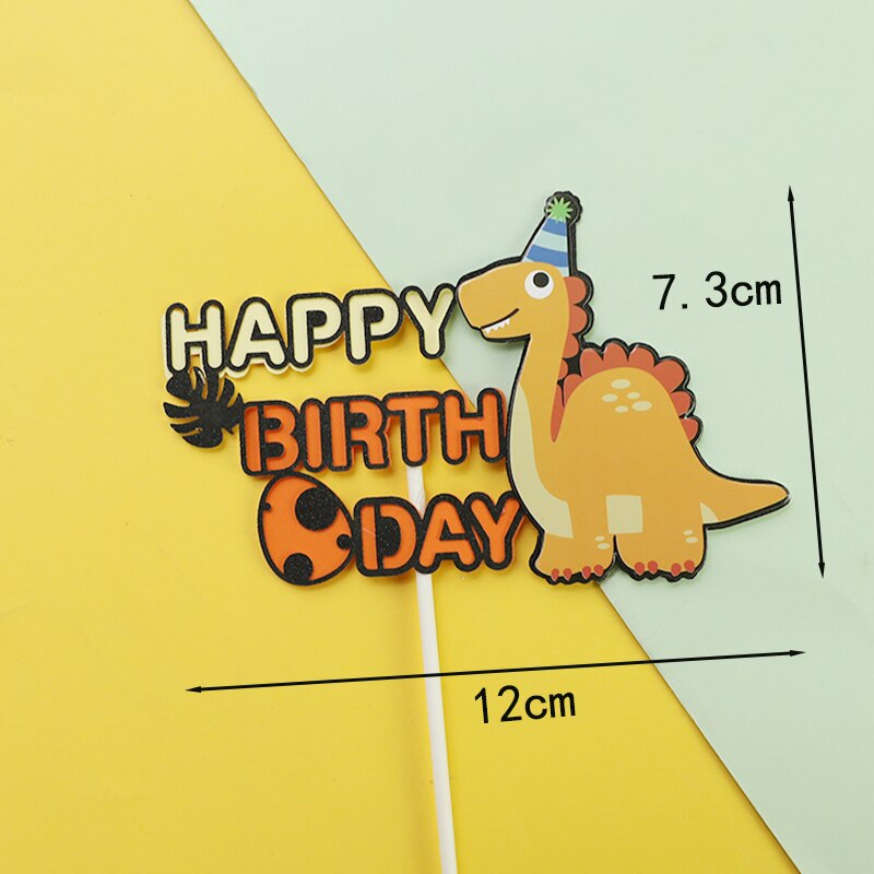 Söt äggskal dinosaurie tecknad baby dekoration lövsnöre archetree cake topper för barn födelsedagsfest tillbehör bakning: 1pc dinosauriepapper d
