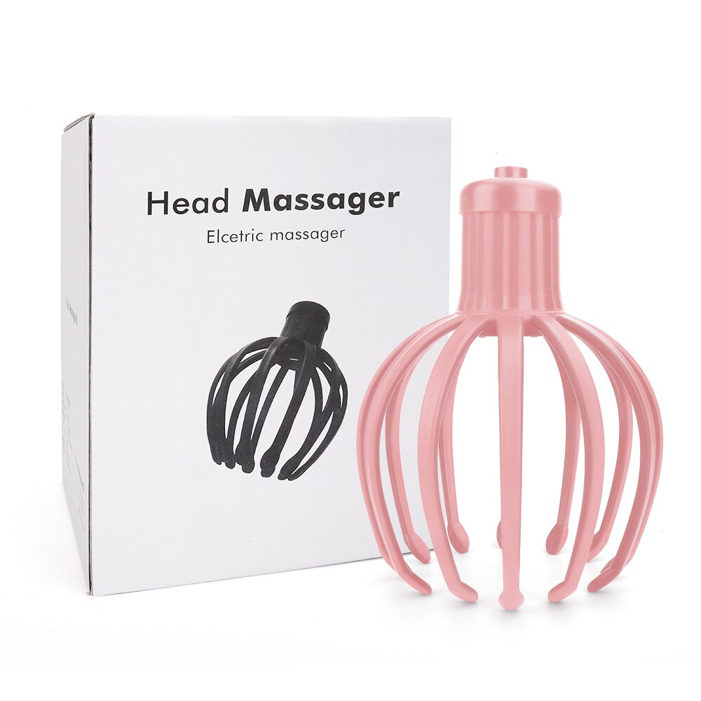 Electric Octopus Head Scalp Massager Relaxation Pain Relief Massager for Head Body Muscle Tension Anti-stress Massage Instrument: pink