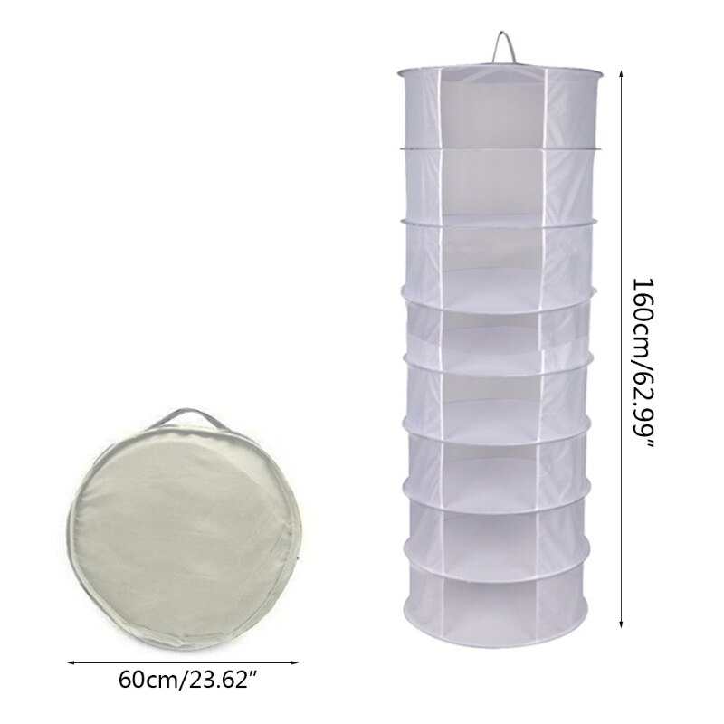 Herb Drying Net 8 Layers Foldable Hanging Basket Dry Rack Bag Mesh Dryer for Herbs Flowers Plants Bud