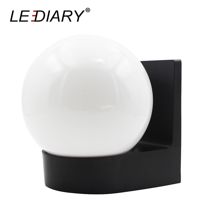 LEDIARY Outdoor Tuin Veranda Wandlampen IP54 E27 100-240V Wit Plastic Opbouw Waterdicht Voor Gang Balkon trap: Black / Without bulb / 1 piece