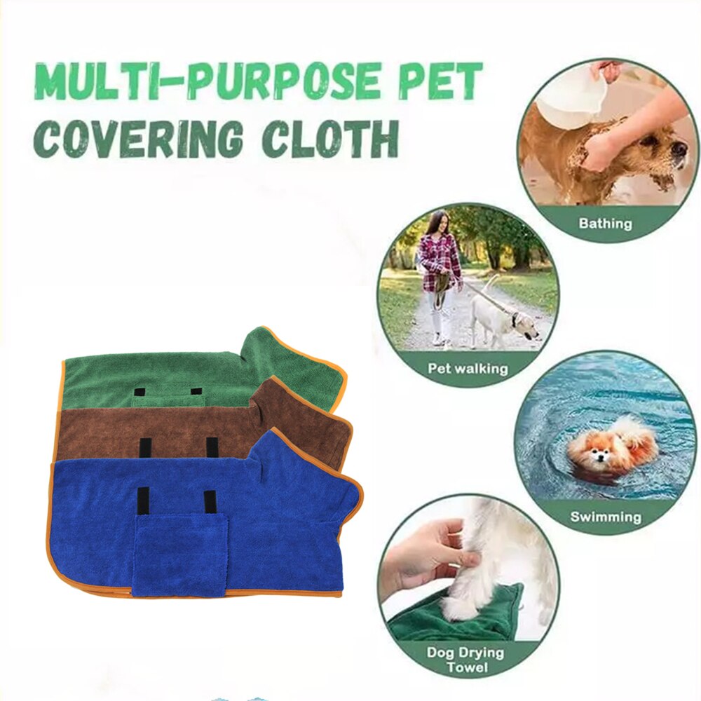Haustier Hund Bademantel Schlecht Handtuch Klett Einstellbare 365 Mikrofaser Super Saugfähigen Schnell Trocknende Weichen Labrador Mantel für Welpen Hunde XS-XL