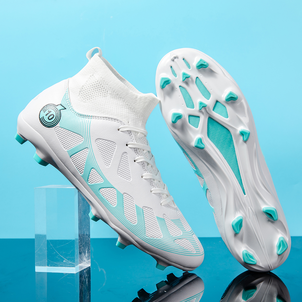 Fußballschuhe AG/FG langer Nagel Kunstrasen draussen professionelle hoch-oben-Sporttrainingsschuhe Herren- und Damennagelschuhe