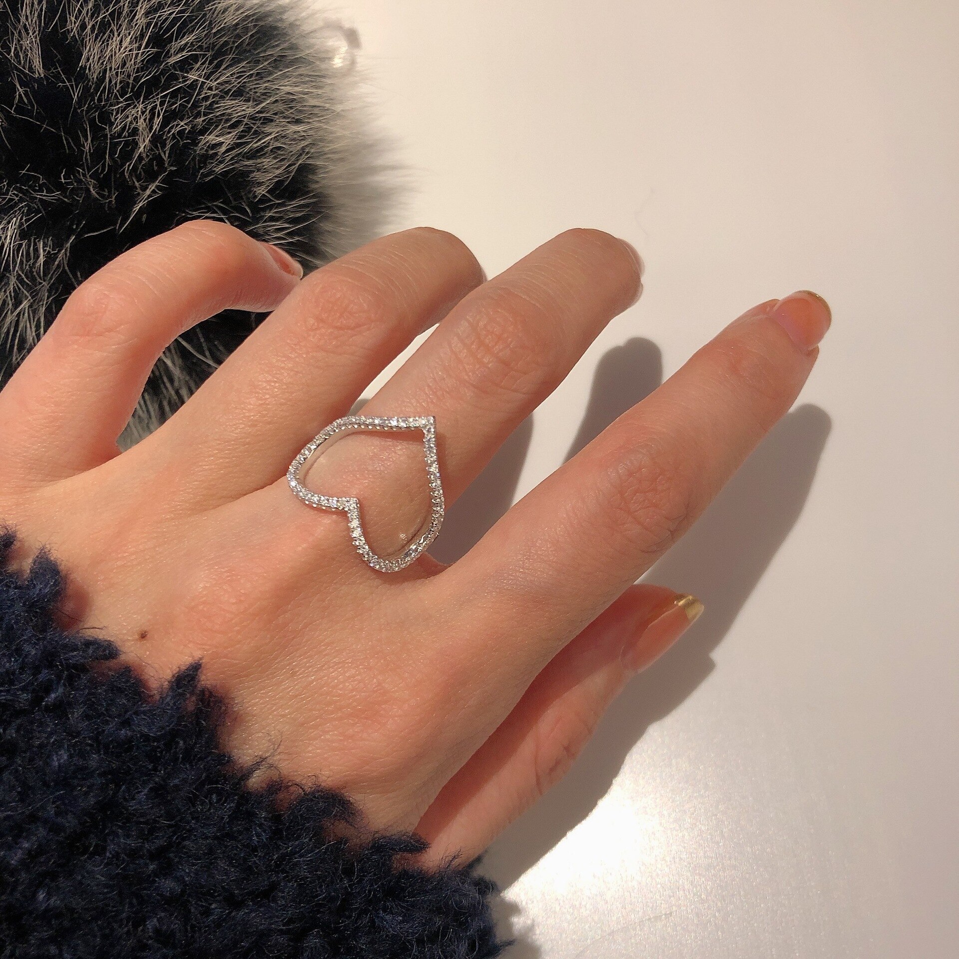 2022 Trendy Hart Zilveren Kleur Mode Ring Open Voor Vrouwen Party Sieraden R6770