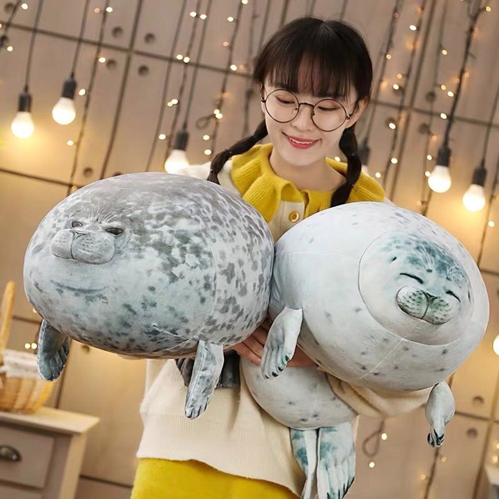 IKAUOIE 60cm Super Soft Osaka Seal Pillow Plush Toy Aquarium Sea Animal Pillow Doll Special For Children