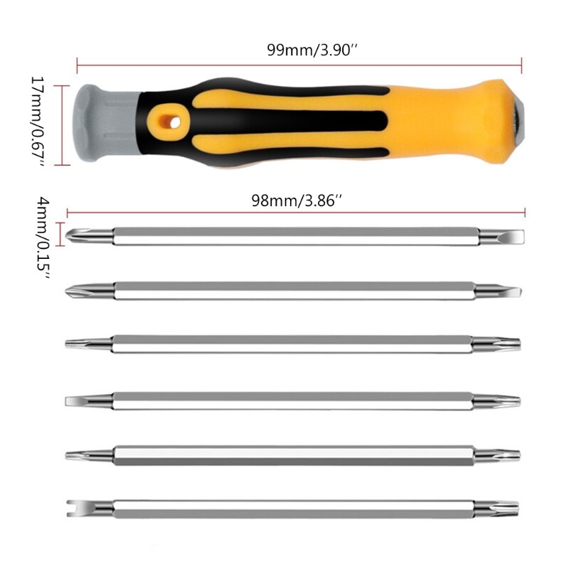 7 Pcs Household Multifunctional Strong Magnetic Screwdriver Bit Set Repair Tool L4MB