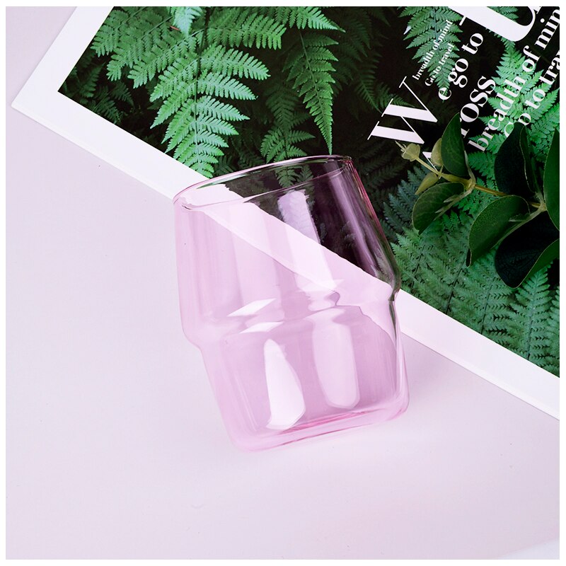 Fargerike Glassbeger - 101-200ml - Varmebestandig glass - Melk, Kaffe, Øl glass