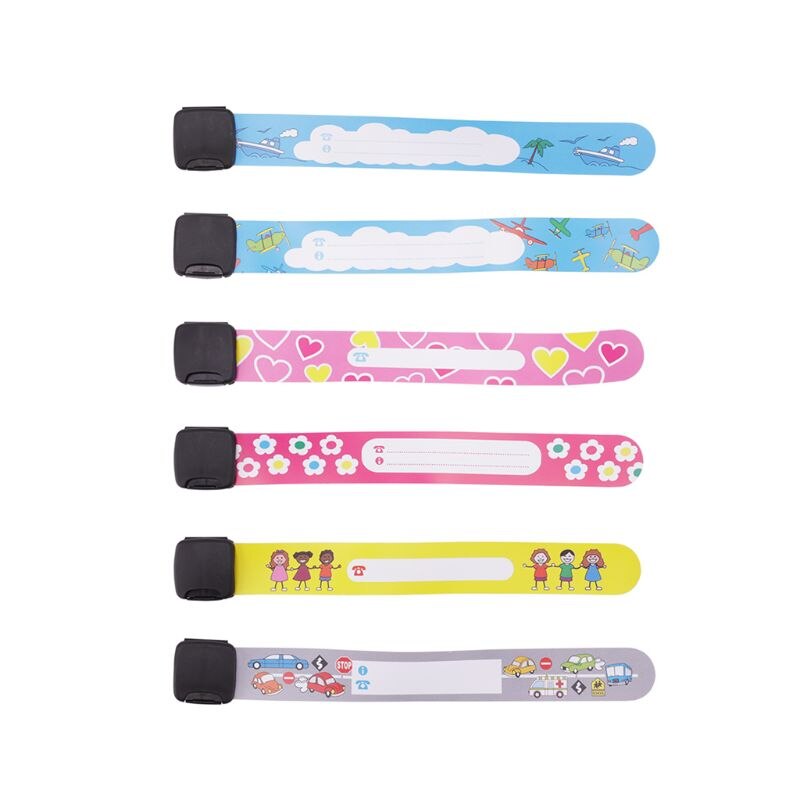 Muñequera antipérdida reutilizable para niños, pulsera de Identificación segura para exteriores, 8 unidades, G99C