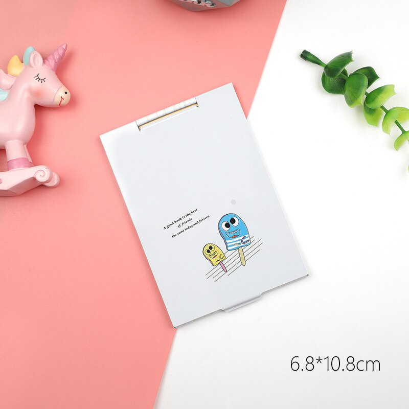 Mini- Cartoon Ultra-thin Makeup Mirror Vanity Cosmetic 4 Sizes Make Up Pocket Silver Rectangle Foldable Compact Folding Mirrors: 6