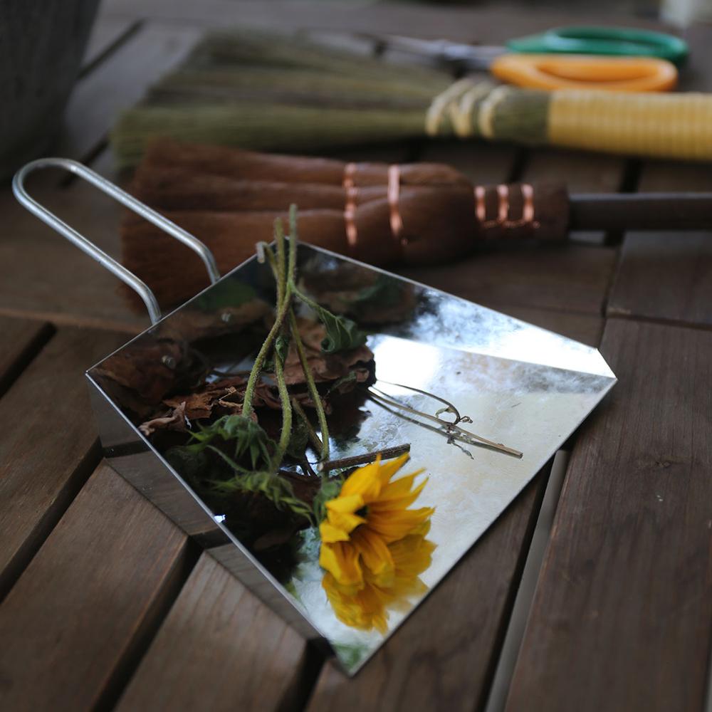 Mini Desktop Broom Garbage Shovel Natural Miscanthus Brown Cleaning Gadget Garden Home Helper