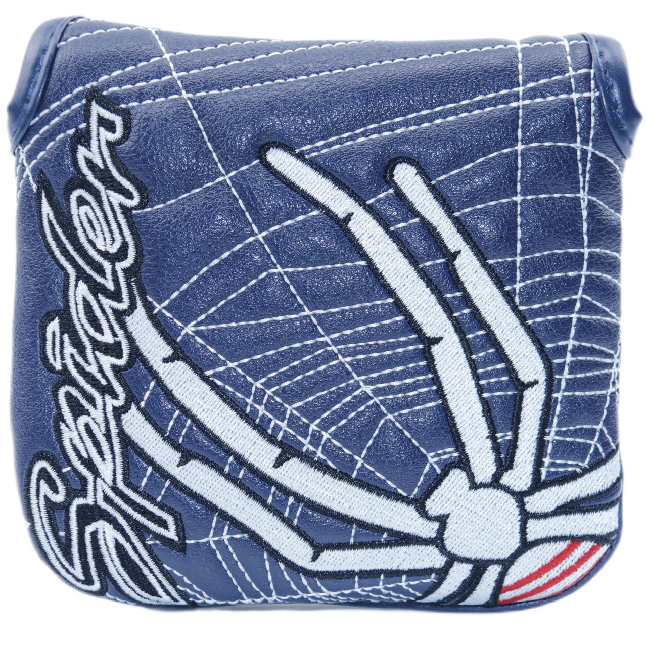 Spider magnetiskt putterskydd – 3 röda linjer, fyrkantigt – passar mallet/blade putters – golfklubbhuvudskydd: Ljusgul