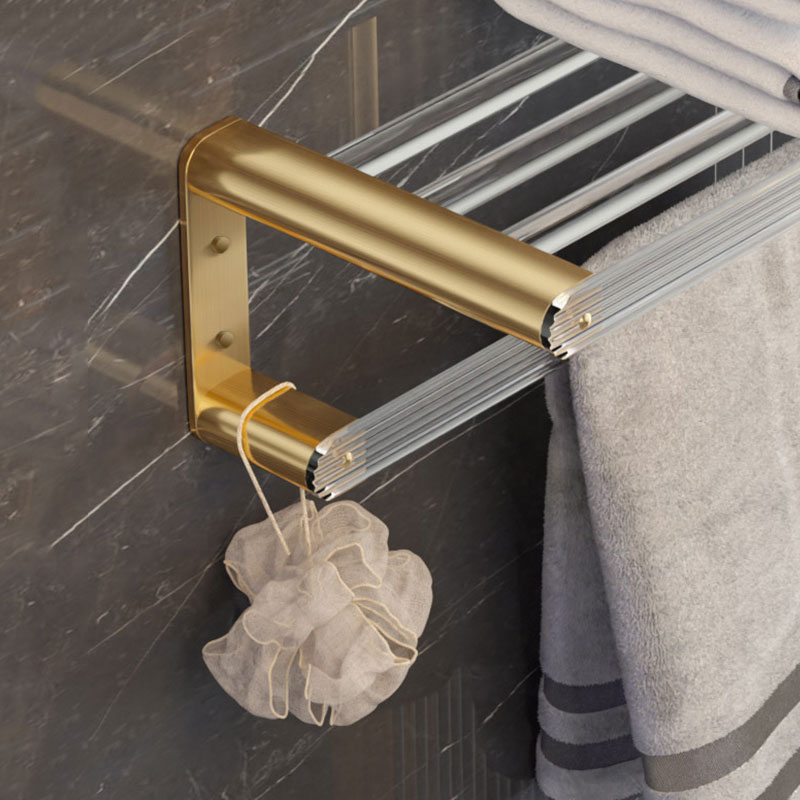 DOOKOLE HOHardware-Ensemble d'accessoires de bain dorés, porte-serviettes mural T1, porte-serviettes, brosse de toilette, crochets à serviettes, porte-papier