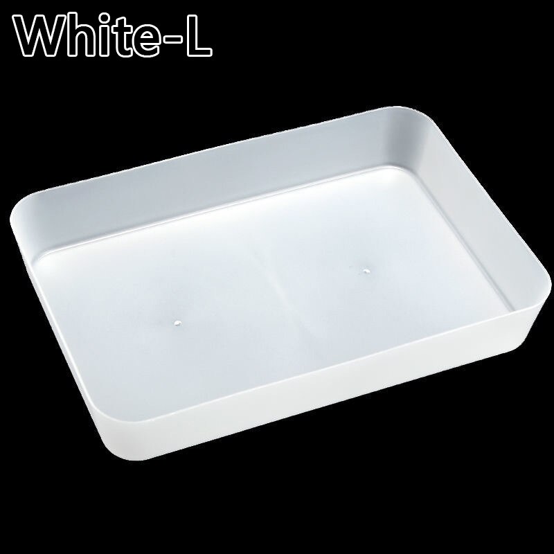 Storage Drawers Plastic Storage Organizer Drawers For Makeup Clothes Tableware Organizer Box Kitchen Desktop Organizer: Whtie-L
