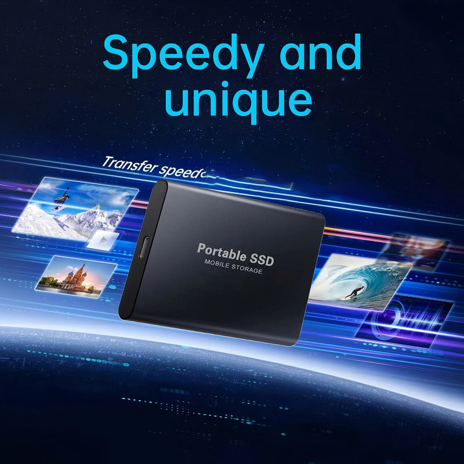 Högpresterande bärbar ssd 8tb, 16tb usb 3.2 typ-c extern ssd-enhet kompatibel för mac pc android
