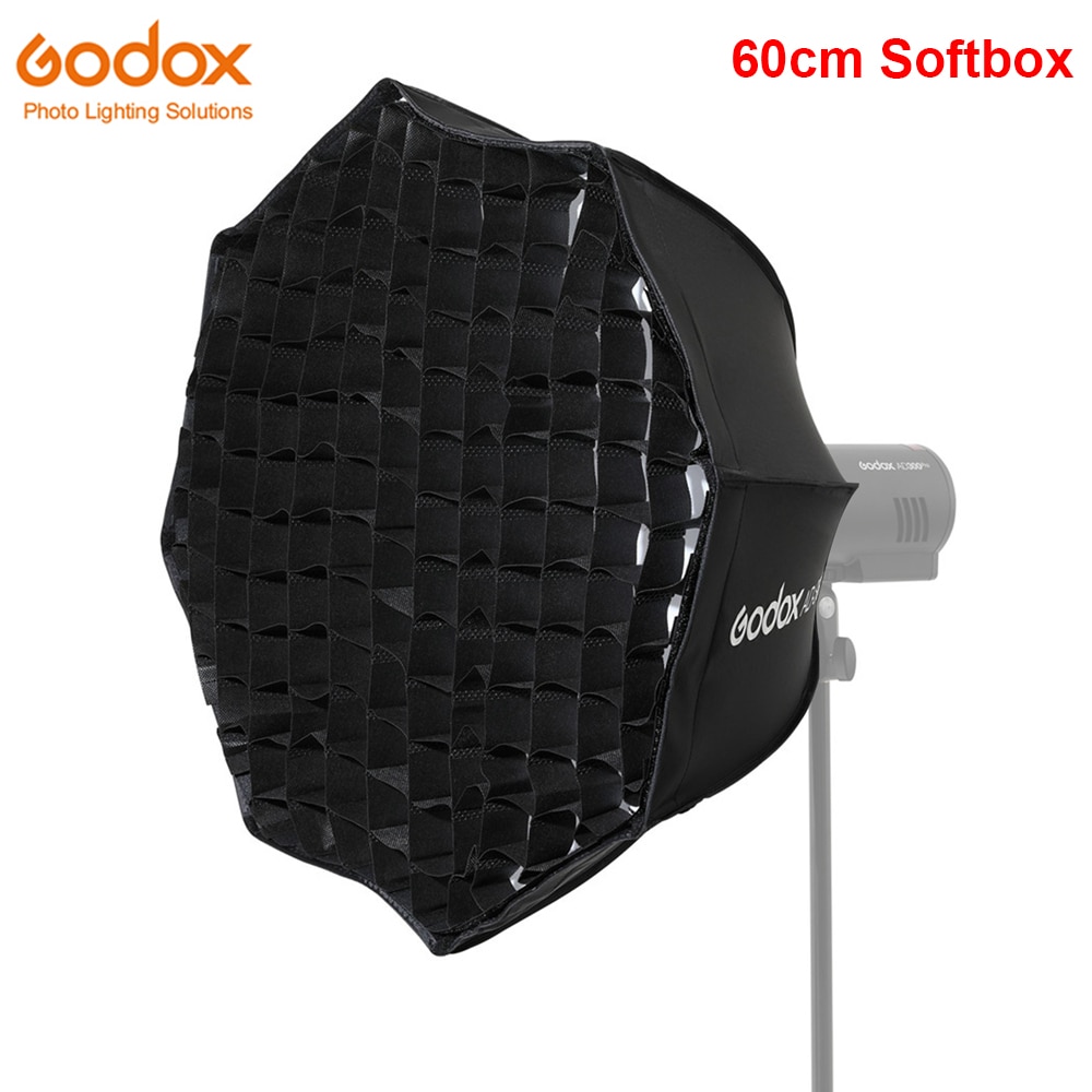 Godox AD-S60S 60Cm Zilveren Diepe Parabolische Softbox Met Honeycomb Grid Godox Mount Voor AD300Pro ML60 Led Video Licht