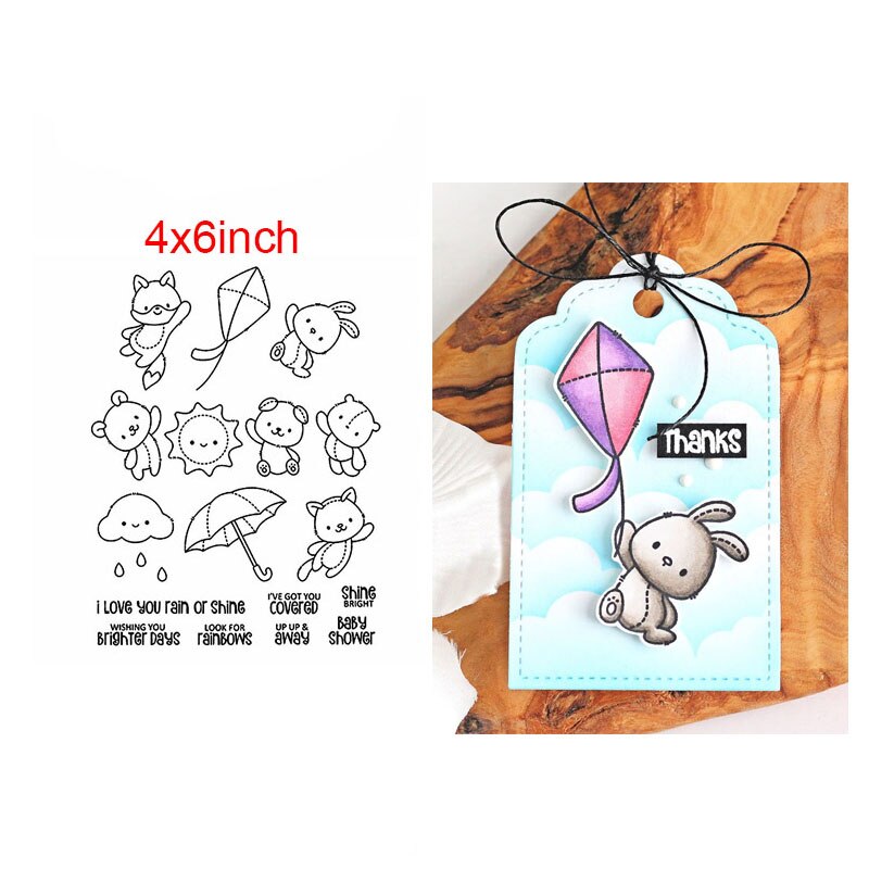 Mini dieren zinnen kabouters eten transparante stempels transparante stempels voor doe-het-zelf scrapbooking papier kaart: Ww0742 een 1