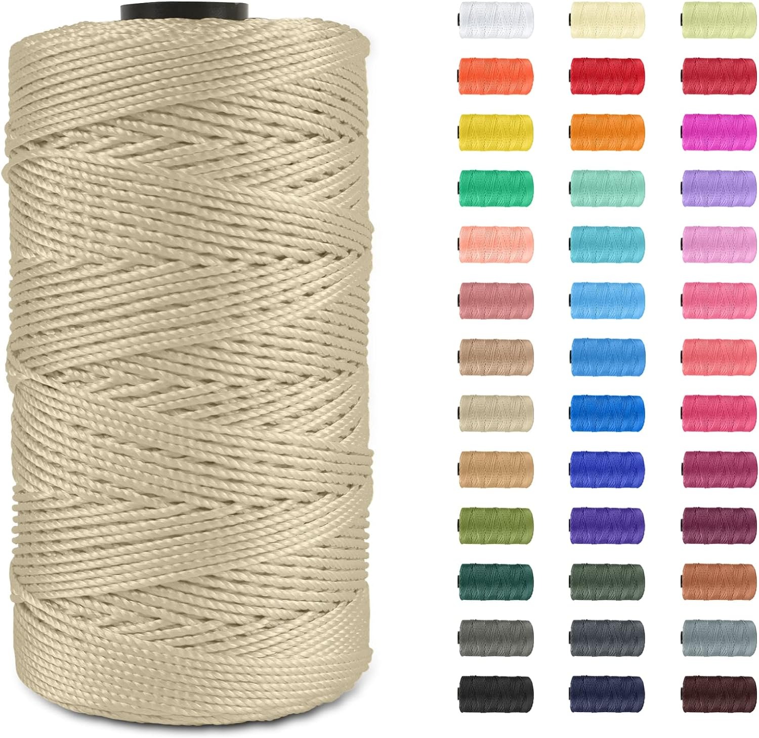 Cordón de macramé de polipropileno de 1,5mm y 200m, hilo artístico, tejido de colores, bolsa de ganchillo, manualidades para colgar, alfombra inferior