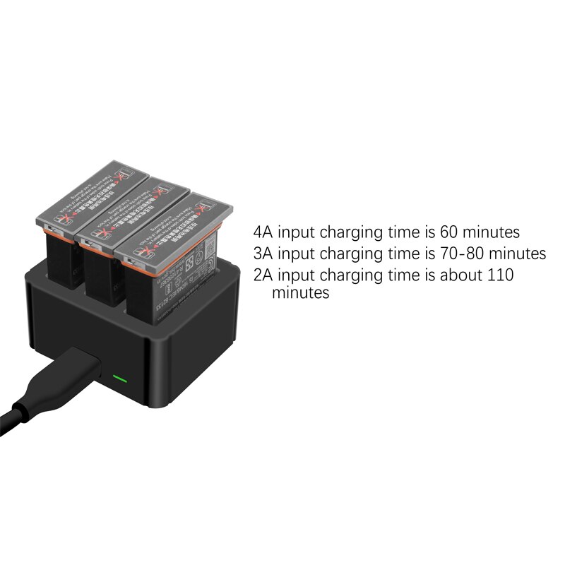 3 en 1 chargeur adaptateur USB type-c Port de charge chargeur de batteries pour dji OSMO Action batterie Sport caméra accessoires
