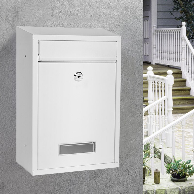 AGMSYEU password letter box outdoor wall-mounted community household letter newspaper postbox with lock complaint suggestion box: 0006Key lock A