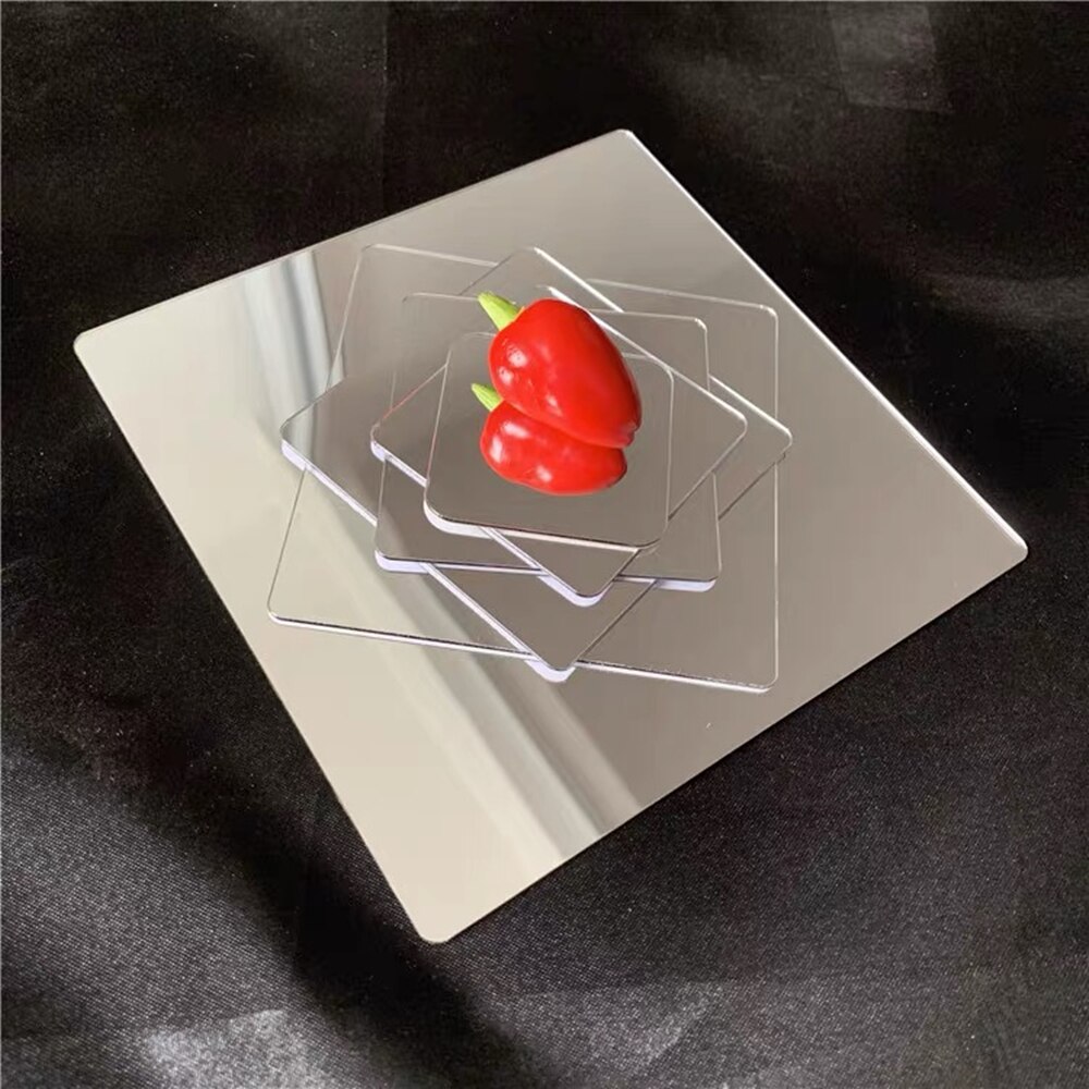 Acrylic Mirror Stickers 3 pcs Square Mirror Sticker Crystal Wall Paper DIY 3D Wall Decal Living Room Bathroom Modern Decoration