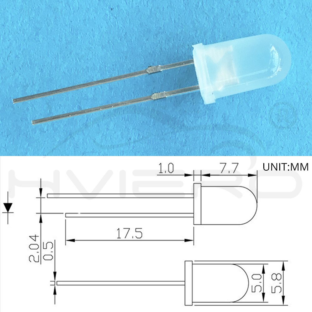 500 stücke 5mm Weiß Rot Grün Blau Gelb Warm Weiß 2pin Runde Licht emittierende Led-diode Diffuse LED lampe Licht Dioden Lampe