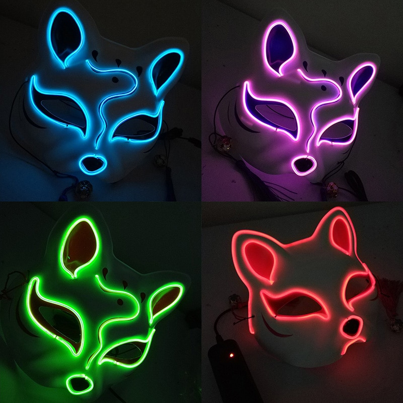 Halloween LED Masker Glow In Dark Animal Maskers Maska Cosplay Mascara Horror Bal Masquerades Levert