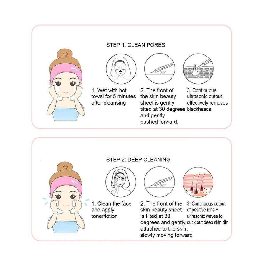 Exfoliante facial con pantalla LCD, vibración, máquina exfoliante facial, ultrasónico, dispositivo de cuidado de la piel