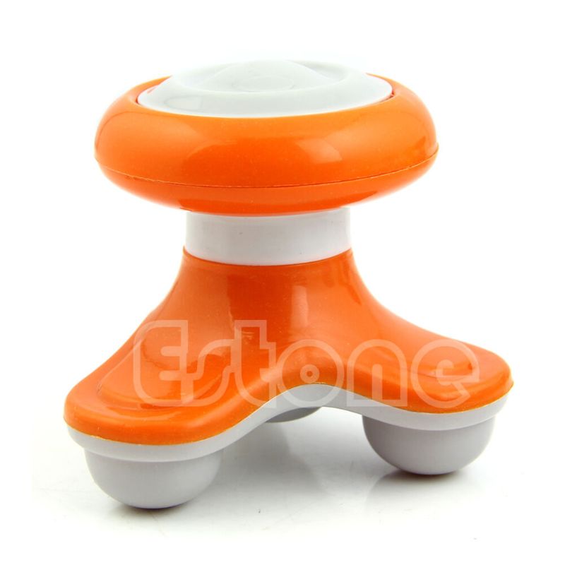 Ootdty mini usb batteri helkrops massage bølge vibrerende elektrisk håndtaget massageapparat: Orange